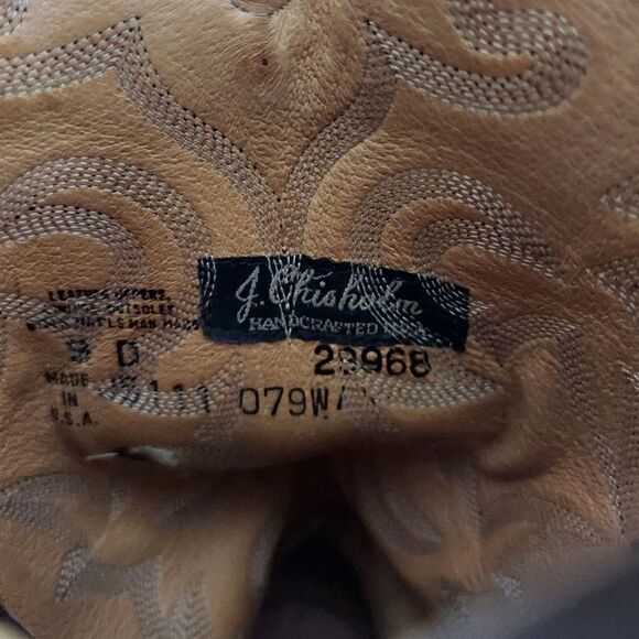 J. Chisholm | Brown Leather Cowboy Boots Shoe 9 D - Picture 12 of 12